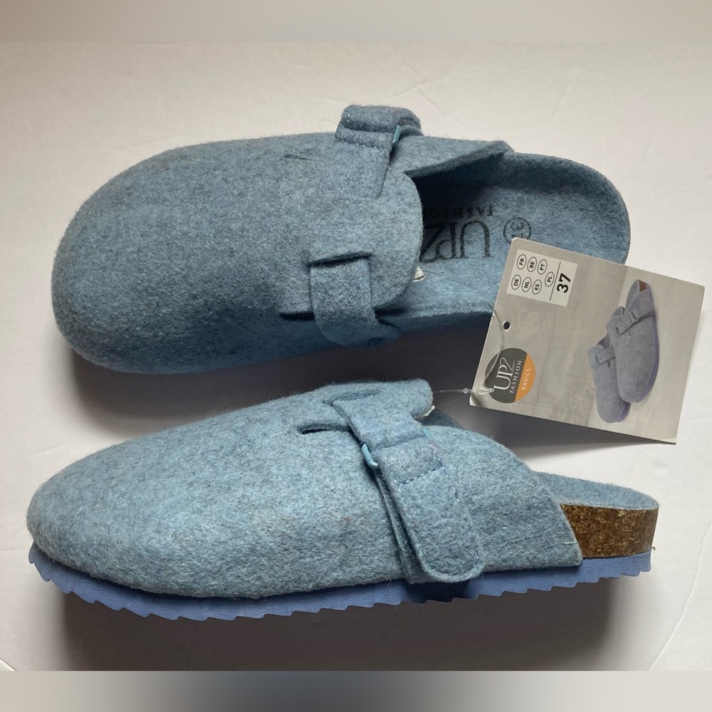 UP2 Wool Felt Clogs in light blue Size 37
